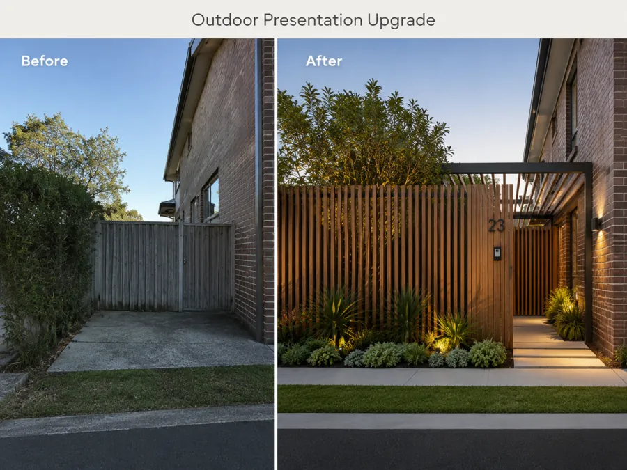 Outdoor presentation upgrade before and after