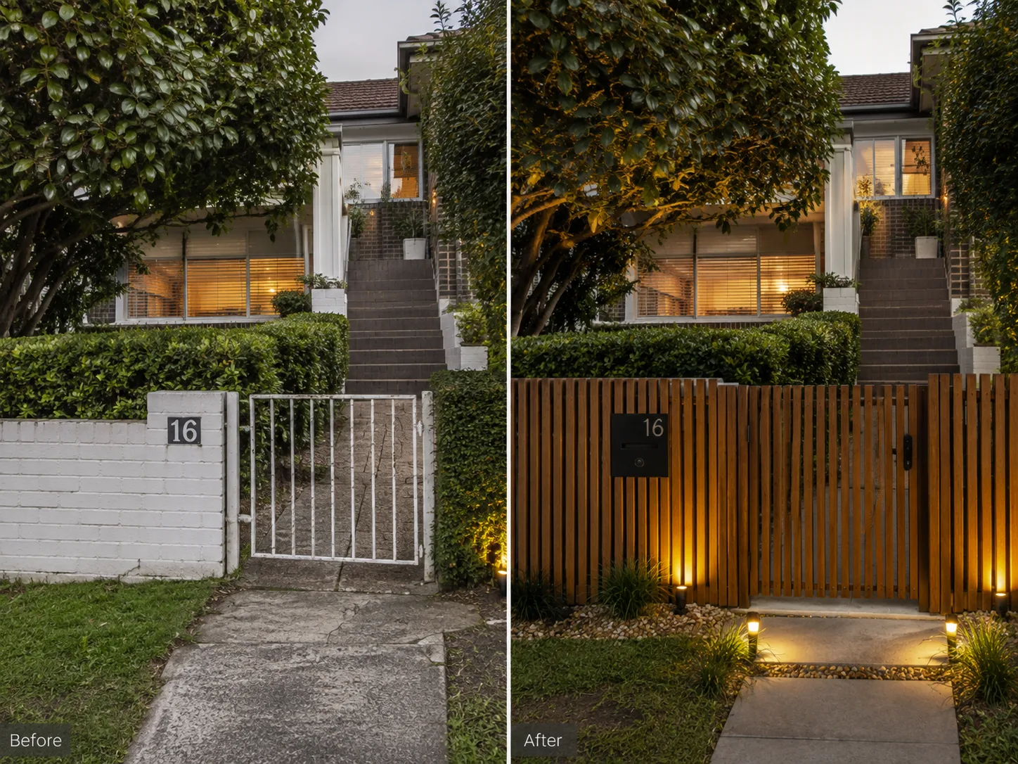High impact front entry transformation in Sydney North Shore home
